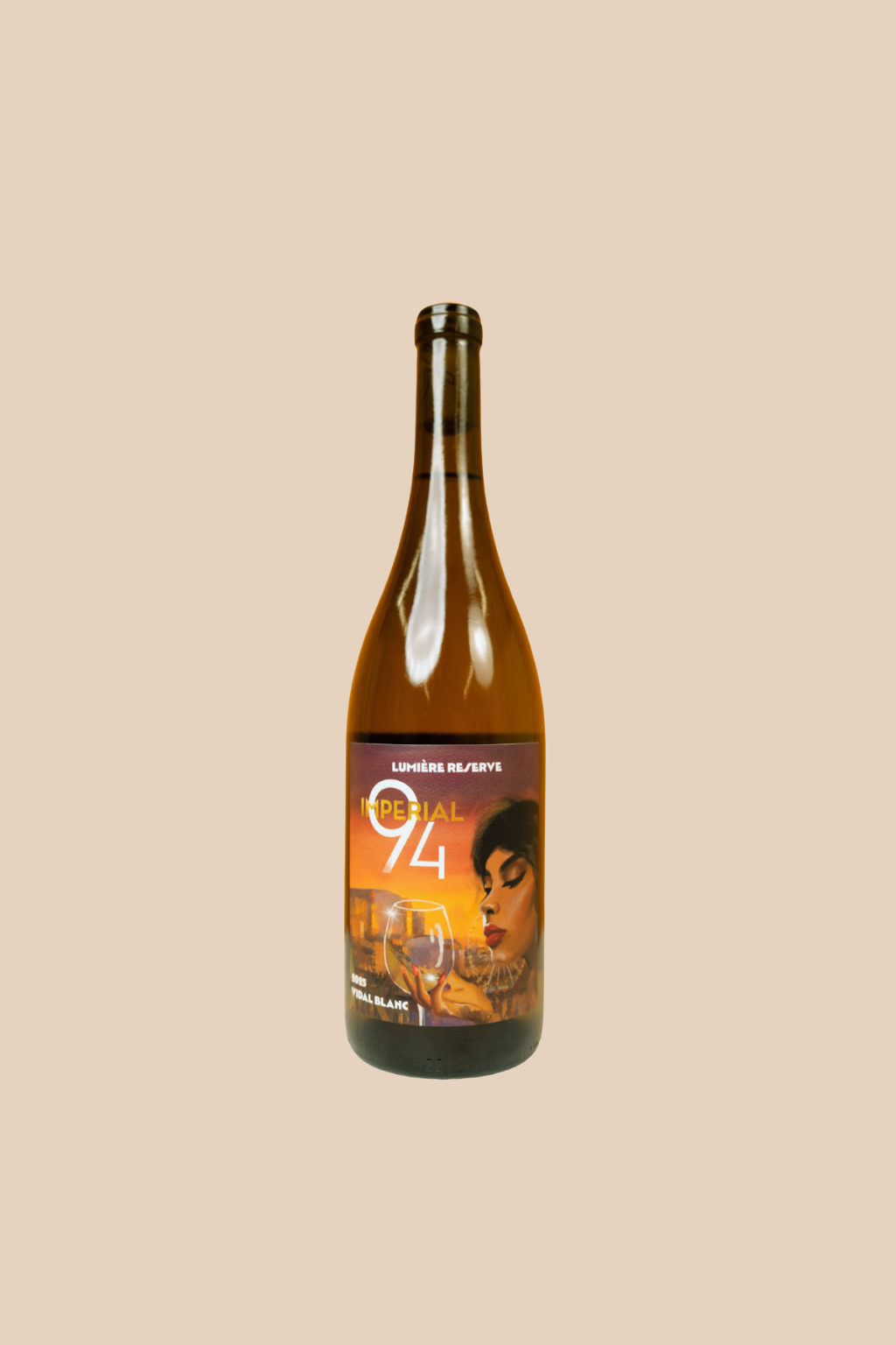Wine bottle with artistic label design